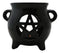 Wicca Witchcraft Pentagram Black Cauldron Essential Oil Warmer Candle Holder