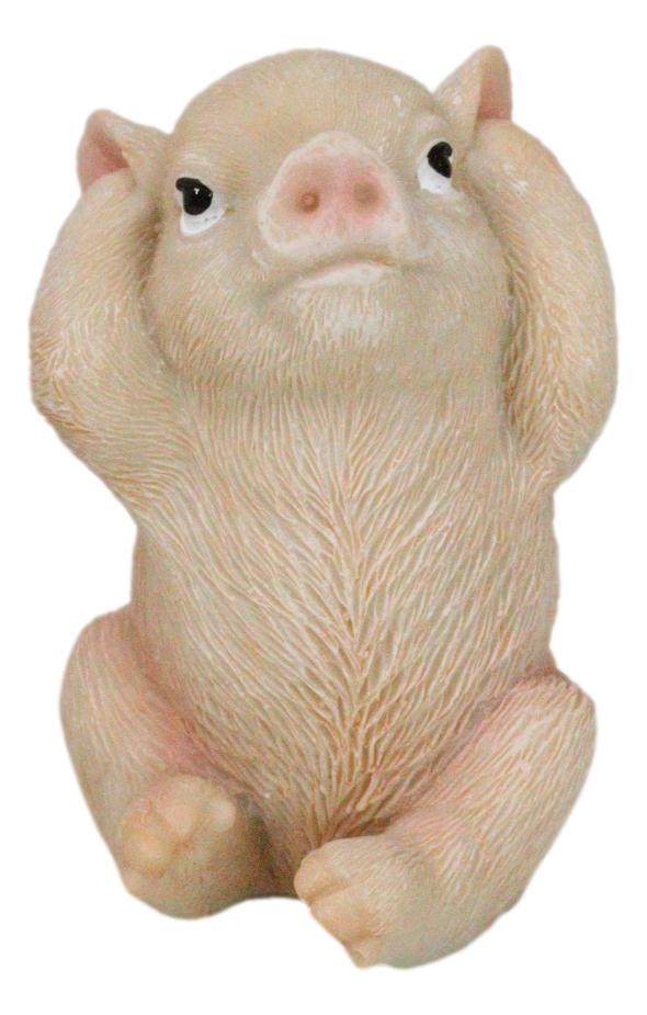 Rustic Country Hog Heavens See Hear Speak No Evil Piglet Pigs Figurines Set