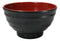 Set Of 6 Red And Black Round Ridged Body Soup Salad Rice Melamine Bowls 6.5"D