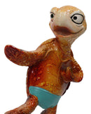 Sunkissed Surfing Turtle with Brown Shell Riding Surfboard Over Waves Figurine