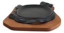 Personal Size Cow Shaped Cast Iron Unseasoned Sizzling Fajita Pan Skillet Set