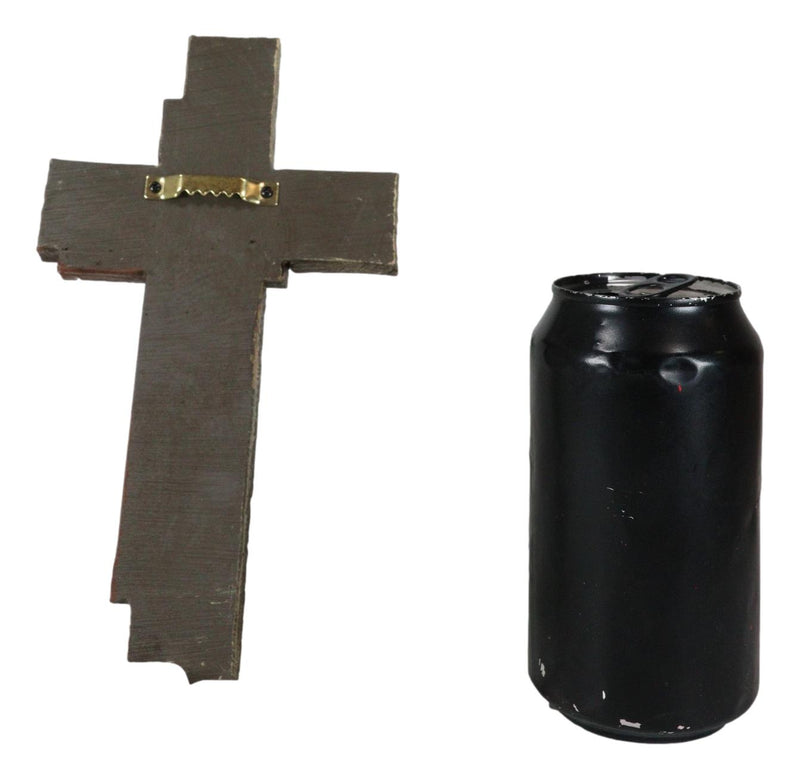 Vintage Western Layered Distressed Wood Grain Pattern Faux Wooden Wall Cross