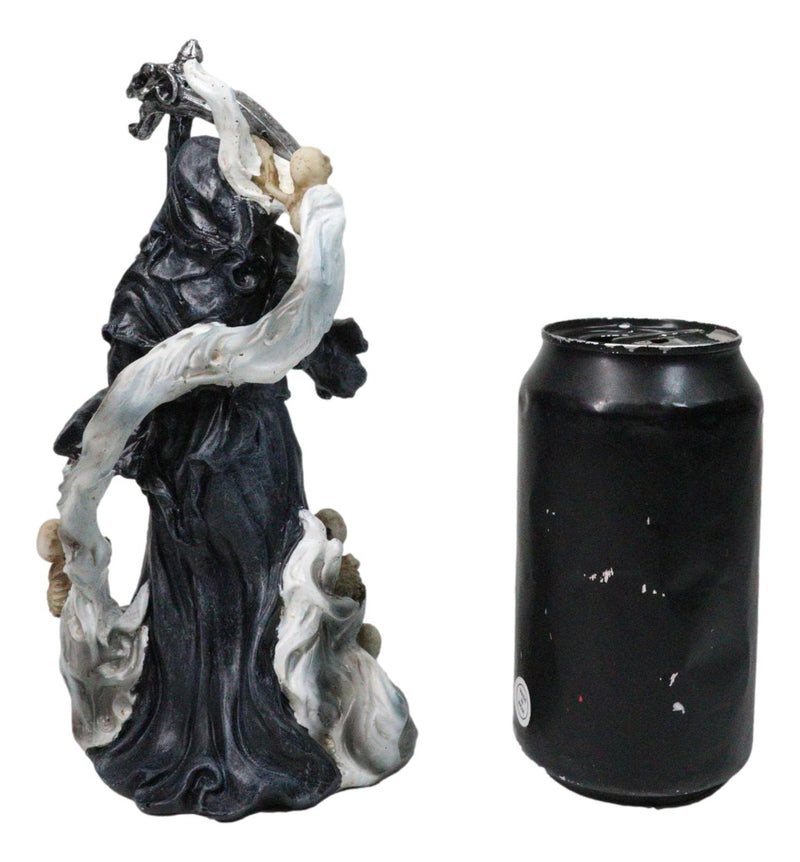 Black Death Plaque Grim Reaper Holding Scythe With Dead Soul Spirits Figurine