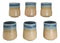 Pack Of 6 Porcelain Ao Nagashi Blue River Reactive Glaze Yunomi Tea Cups 9oz