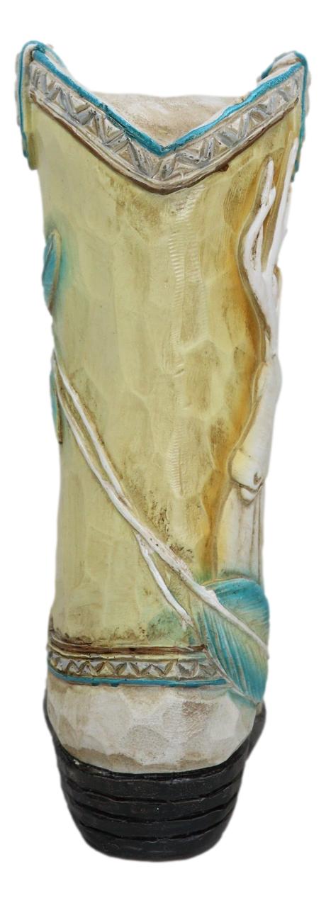 Rustic Western Elk Stag Deer Buck Antlers Feathers Cowboy Boot Money Piggy Bank