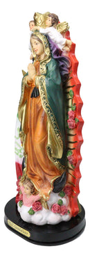 Our Lady of Guadalupe Figurine With Mexican Flag Figurine With Base 12" Series