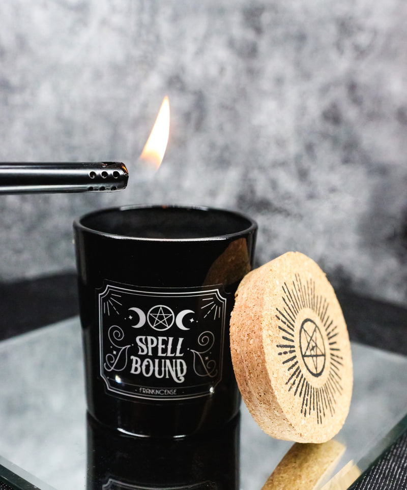 Wicca Midnight Spell Bound Triple Moon Frankincense Pillar Candle Home Fragrance