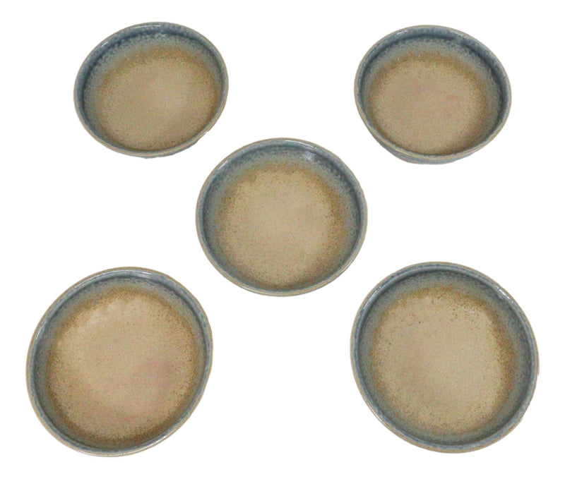 Pack Of 5 Blue River Ao Nagashi Collection Shallow Bowl Or Deep Plates 10oz