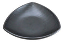Set Of 5 Black Tetsu Kesho Ceramic Appetizer Salad Triangular Deep Plates