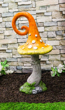 Large Fairy Garden Orange Meringue Crooked Toadstool Mushroom Figurine 23"H