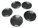 Pack Of 5 Ceramic Charcoal Grey Tone Hakumu Porcelain Round Dinner Plates 8.75"D