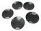 Pack Of 5 Ceramic Charcoal Grey Tone Hakumu Porcelain Round Dinner Plates 8.75"D