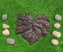 Pack of 3 Rustic Cast Iron Leaf Stepping Stone Textured Botanical Garden Accent