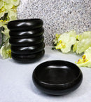 Pack of 6 Black Kokuyo Modern Round Appetizer Salad Banchan Deep Dish Plates 5"D