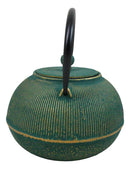 Tokusa Green And Gold Gradient Cast Iron Tetsubin Teapot With Enamel Liner