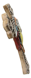 Southwestern Rustic Native Tribal Raven Crow Skull Headdress Roach Wall Cross