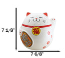 Japanese Lucky Charm Beckoning Cat Fat Maneki Neko Money Coin Bank Figurine