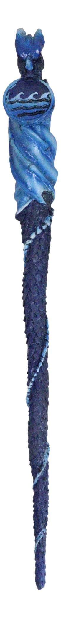 Blue Water Ocean Wave Drake Elemental Dragon Fantasy Cosplay Magic Wand 14" L - Ebros Gift