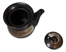 Pack Of 2 Japanese Black Tenmoku Glazed Porcelain Soy Sauce Oil Dispenser Flasks