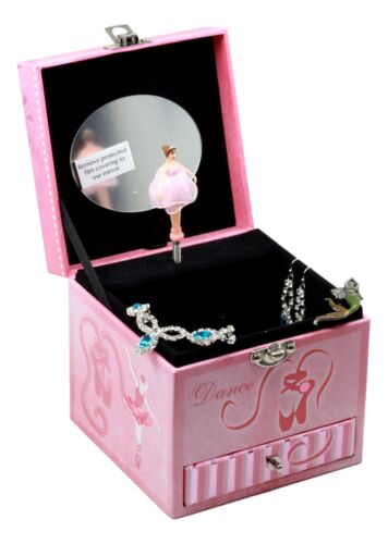 Dancing Ballerina Jewelry Music Box Swan Lake Tune Cottage Garden Belle Papier