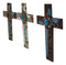 Pack Of 3 Rustic Western Tuscany Scrollwork Turquoise Amber Gems Wall Crosses