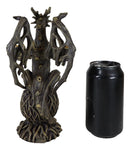 Forest Tree Ent Greenman Dendritic Dragon On Globe Double Candleholder Figurine