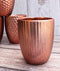 Set Of 4 Boutique Chic Copper Hammered Look Ceramic Votive Candle Holder Cups