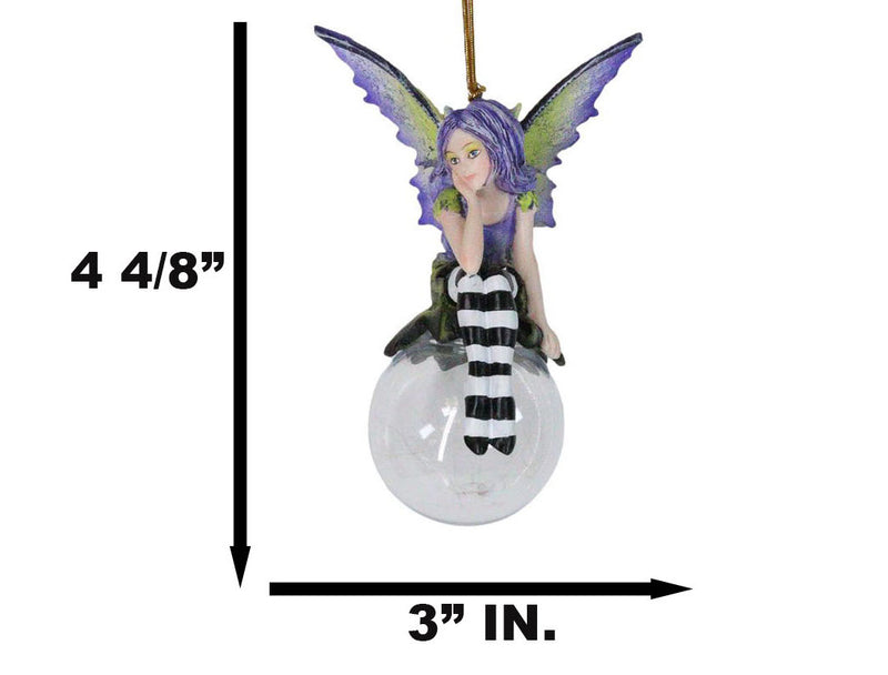 Dulcibelle Lavender Fae Bubble Rider Fairy Ornament Amy Brown Holiday Collection