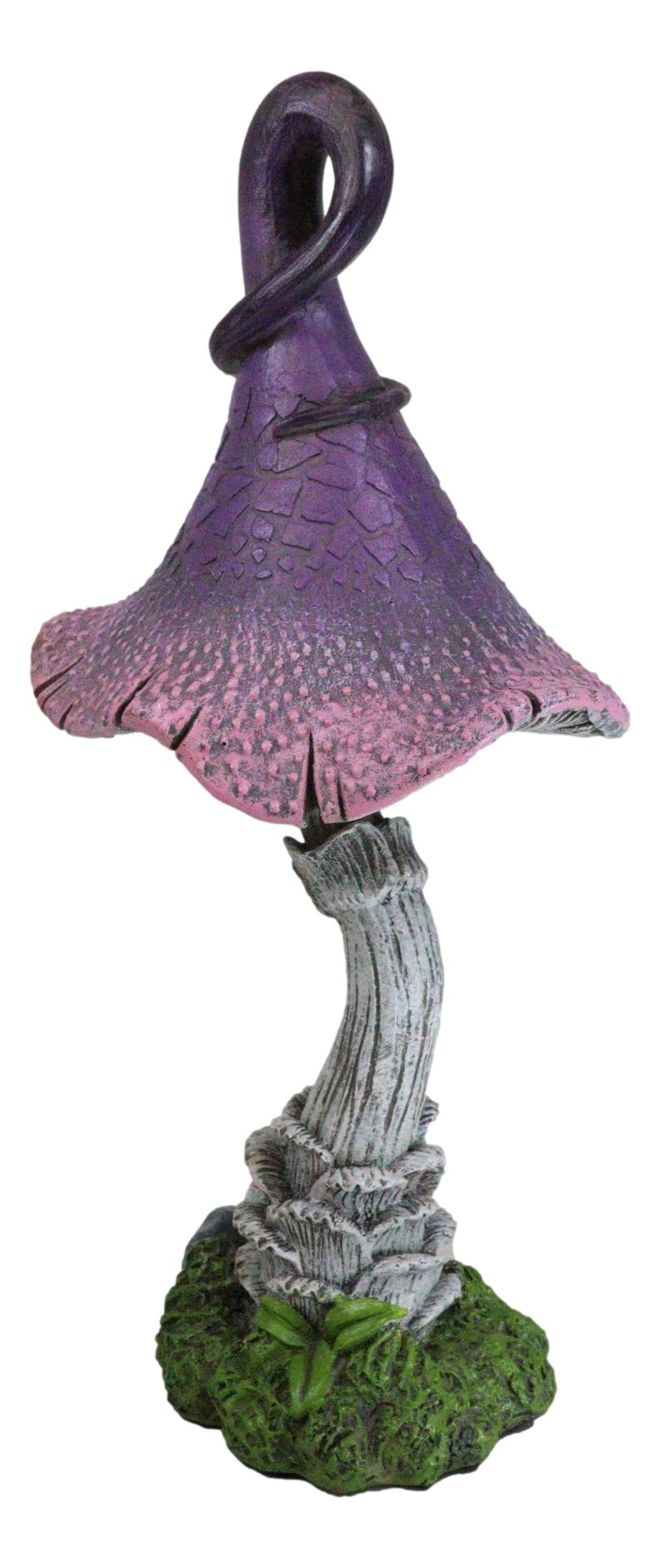 Enchanted Fairy Garden Giant Purple Crooked Toadstool Mushroom Figurine 12"H