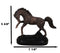 Rustic Western Country Stallion Horse Textured Bronze Resin Figurine With Base