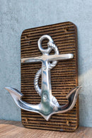Aluminum Sailor Marine Sea Ship Anchor On Board 2 Pegs Double Wall Hook Plaque