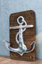 Aluminum Sailor Marine Sea Ship Anchor On Board 2 Pegs Double Wall Hook Plaque