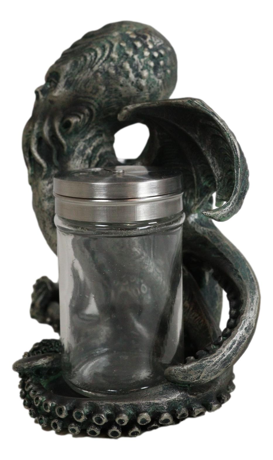 Winged Cthulhu The Wise One Octopus Kraken Salt And Pepper Shakers Holder Set