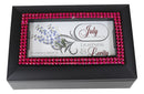 July Month Ruby Birthstone Lightness And Levity Black Musical Trinket Box