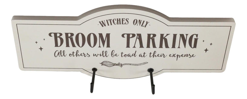 Witches Only Broom Parking All Others Will Be Toad Wall Sign With Coat Hooks
