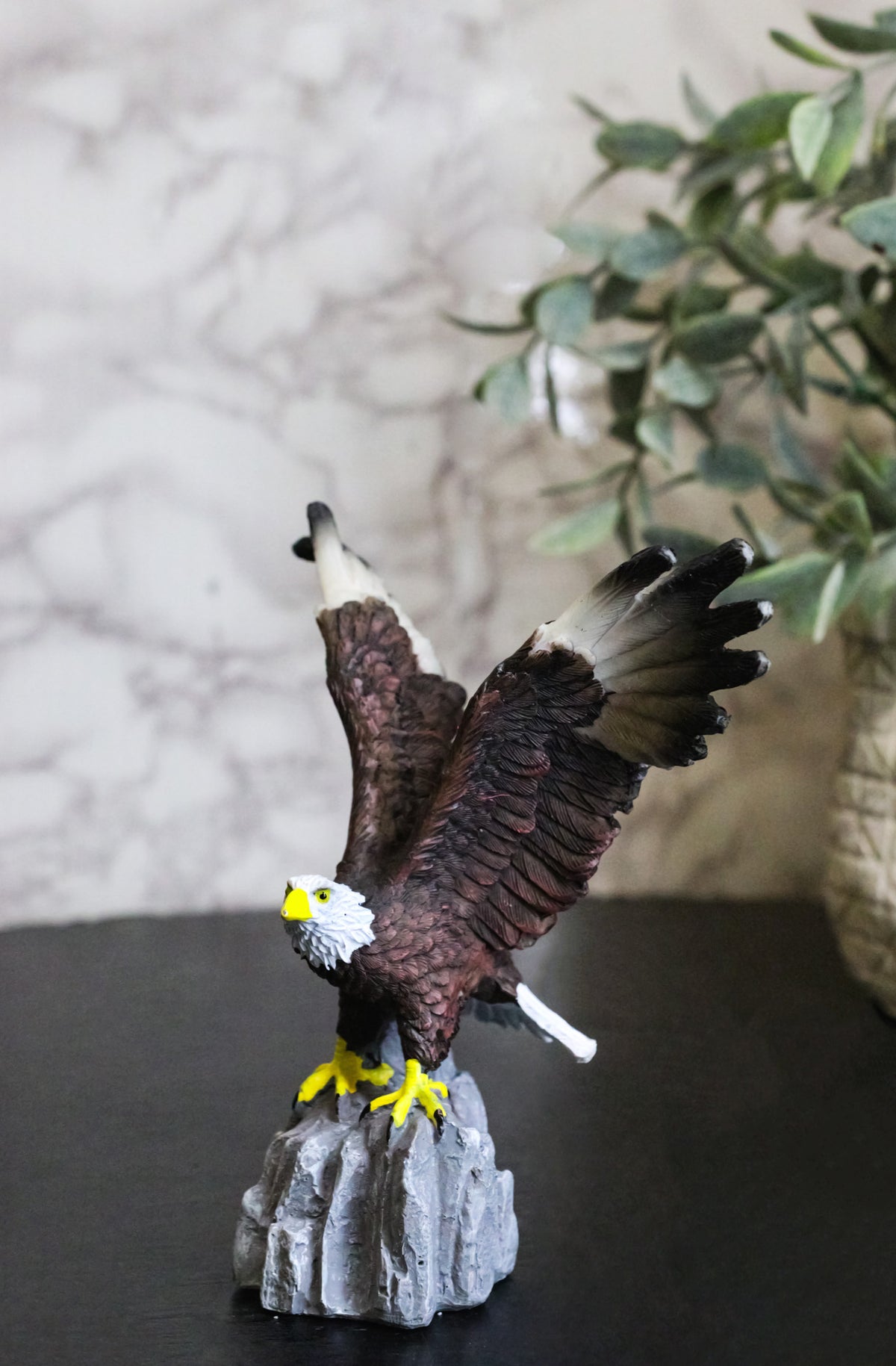 American Pride Bald Eagle with Open Wings by Rocky Cliff Ledge Figurine 5.75"H