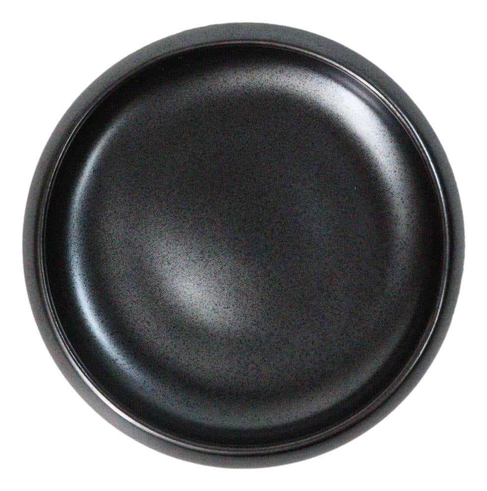 Pack of 6 Black Tetsu Kesho Round Appetizer Salad Banchan Deep Dish Plates 5"D