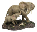 Safari Savanna Marching Troop Elephant Father and Calf in Jungle Figurine 8.75"L