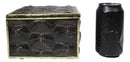 Realistic Faux Turtle Shell Print With Gold Trim Decorative Jewelry Trinket Box