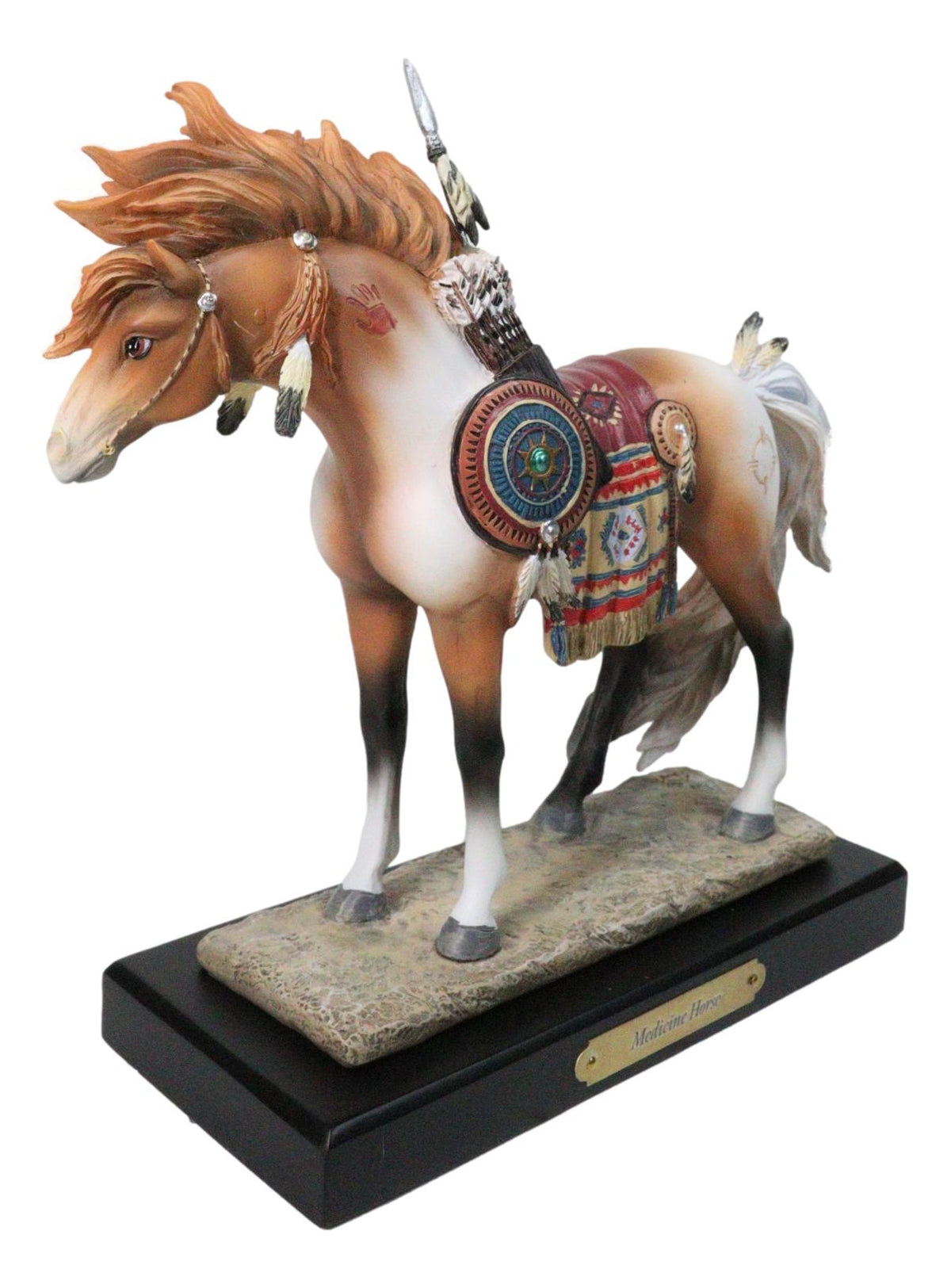 Native American Medicine Steed Horse Western Decor Figurine By Laurie Prindle