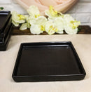 Pack Of 6 Kokuyo Black Ceramic Square Appetizer Salad Plates With Lip 6.25"L