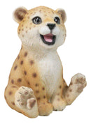 Whimsical Animal Kingdom Leopard Cub Seated With Big Smile Figurine