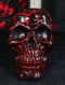 Red Lightning Thunder Bolt Punk Rock Black Skull Figurine Ossuary Macabre Art