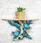 Marine Blue Sea Turtles Swimming by Ocean Corals Floating Wall Bracket Shelf