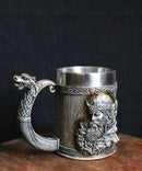 Norse Mythology Viking Berserker Warrior With Wolf Coffee Tankard Mug 16oz