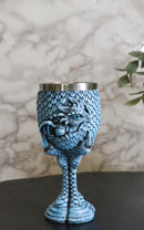 Fantasy Myth Legends Teal Winter Undead Wight Ice Dragon 5oz Wine Goblet Chalice