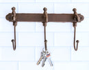 Cast Iron Vintage Rustic Farmhouse Sink Faucets 3 Pegs Triple Wall Hook Hangers