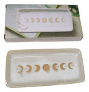 Cream White Ceramic Wicca Witchcraft Moon Phase Trinket Tray Dish Platter 7"L