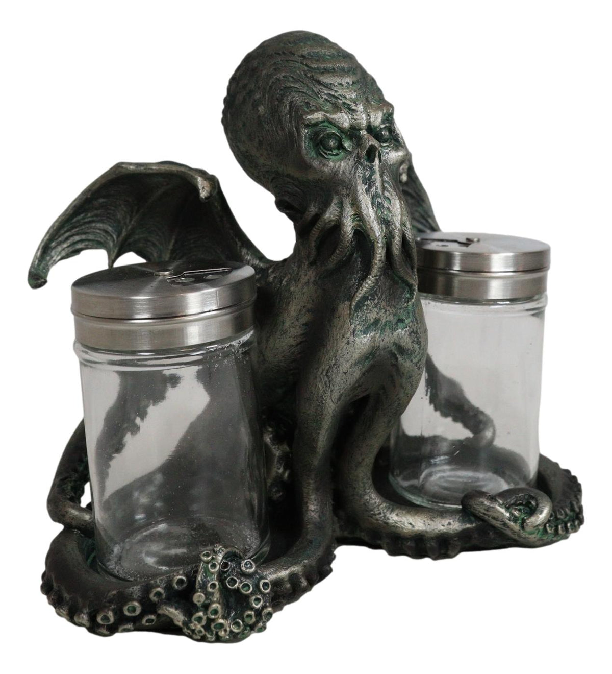 Winged Cthulhu The Wise One Octopus Kraken Salt And Pepper Shakers Holder Set