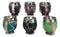 Set Of 6 Colorful Cameo Tarot Moth Skeletons Dragons Cat Magic Tea Cup Mugs